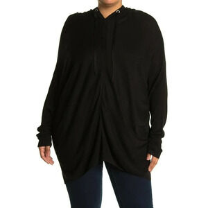 STITCHDROP Pullover Tunic Hoodie Knit Sweater Black Size Medium NWOT